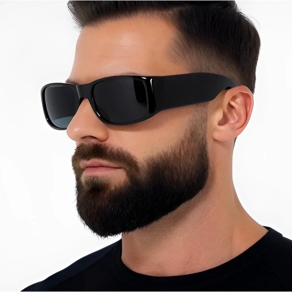 Mens Retro Rectangular Sunglasses Classic‎ Fashion Gangster Shades Square Cholo